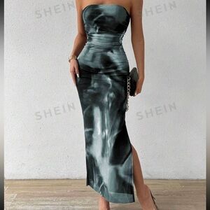 Midi strapless dress